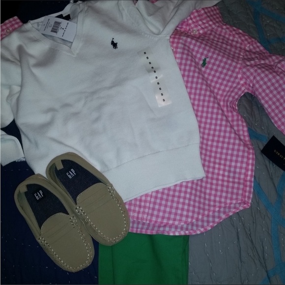 🇺🇸Ralph Lauren Boys Pink Gingham Button Down 4/4T - Picture 4 of 5